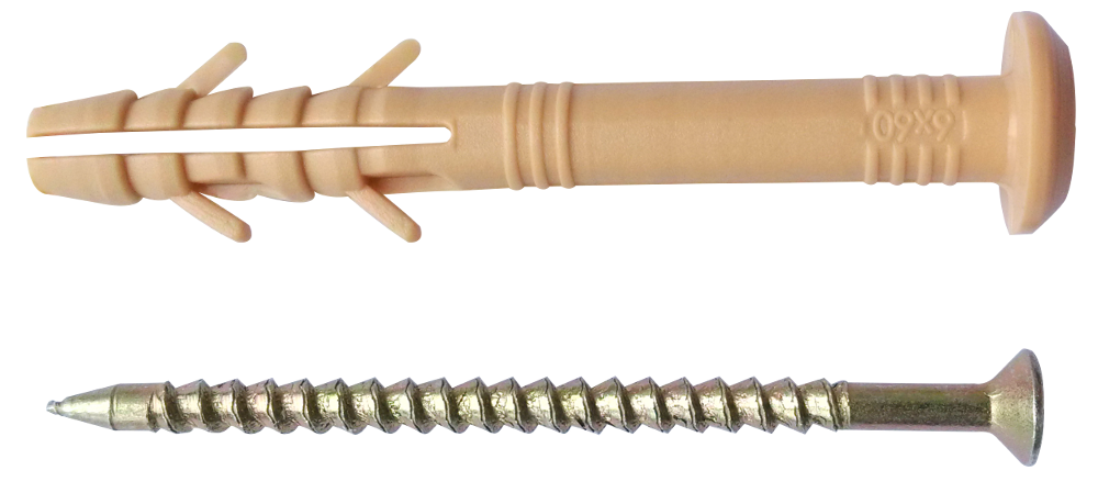 Дюбель з ударним шурупом 8x60 ПП / ж.цинк, буртик гриб